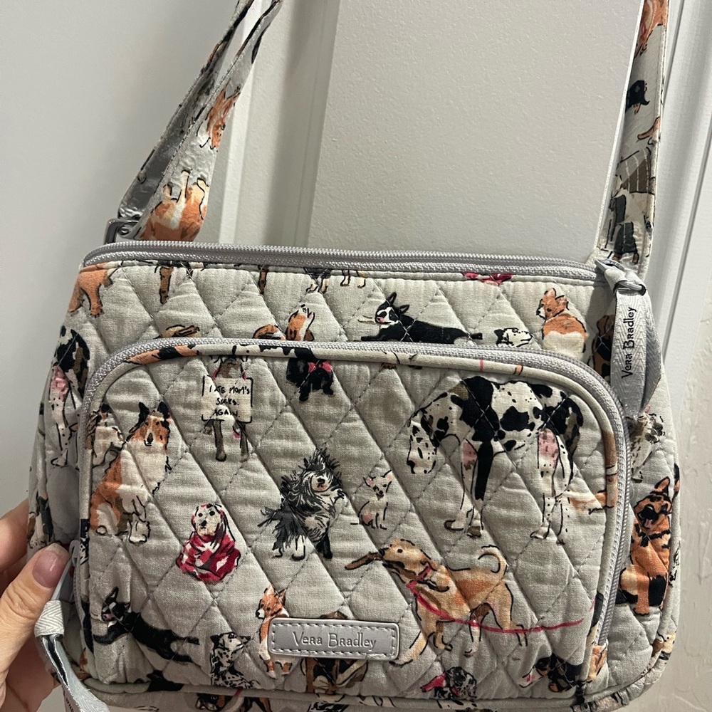 Vera Bradley Quilted Dog Print Crossbody Bag